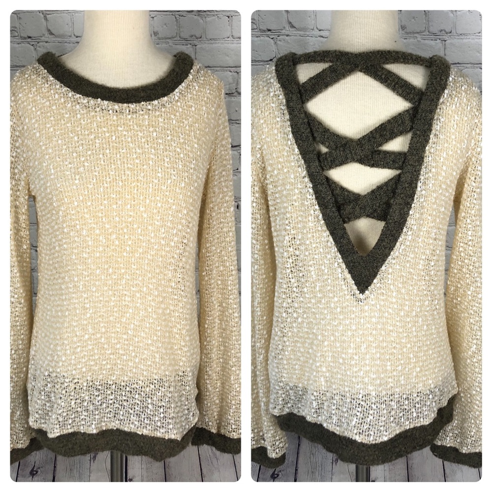 Anthro A’reve criss cross pullover sweater L